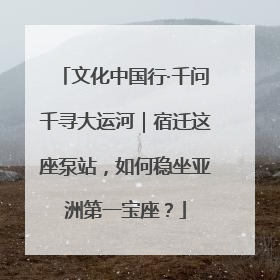 文化中国行·千问千寻大运河｜宿迁这座泵站，如何稳坐亚洲第一宝座？