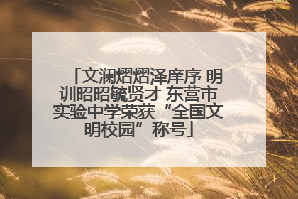文澜熠熠泽庠序 明训昭昭毓贤才 东营市实验中学荣获“全国文明校园”称号