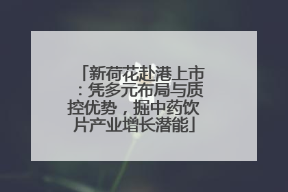 新荷花赴港上市：凭多元布局与质控优势，掘中药饮片产业增长潜能