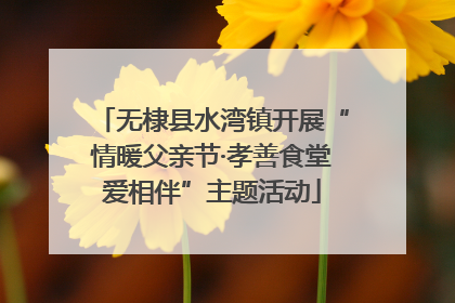 无棣县水湾镇开展“情暖父亲节·孝善食堂爱相伴”主题活动
