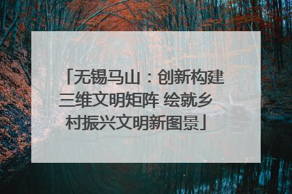 无锡马山：创新构建三维文明矩阵 绘就乡村振兴文明新图景