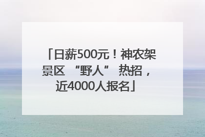 日薪500元！神农架景区 “野人” 热招，近4000人报名