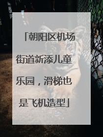 朝阳区机场街道新添儿童乐园，滑梯也是飞机造型