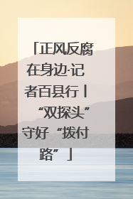 正风反腐在身边·记者百县行丨“双探头”守好“拨付路”