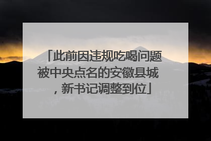 此前因违规吃喝问题被中央点名的安徽县城，新书记调整到位