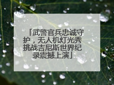武警官兵忠诚守护，无人机灯光秀挑战吉尼斯世界纪录震撼上演