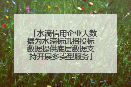 水滴信用企业大数据为水滴标讯招投标数据提供底层数据支持开展多类型服务