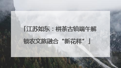 江苏如东：栟茶古镇端午解锁农文旅融合“新花样”
