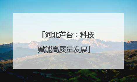 河北芦台：科技赋能高质量发展