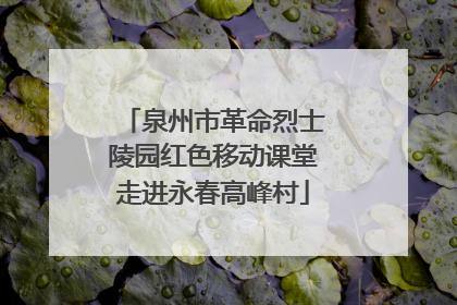 泉州市革命烈士陵园红色移动课堂走进永春高峰村