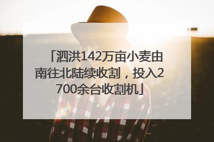 泗洪142万亩小麦由南往北陆续收割，投入2700余台收割机