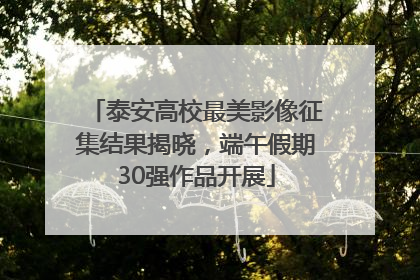 泰安高校最美影像征集结果揭晓，端午假期30强作品开展