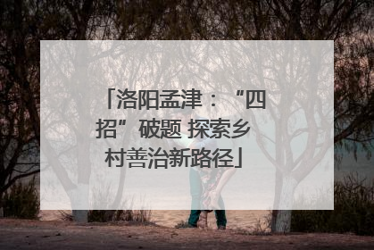 洛阳孟津：“四招”破题 探索乡村善治新路径