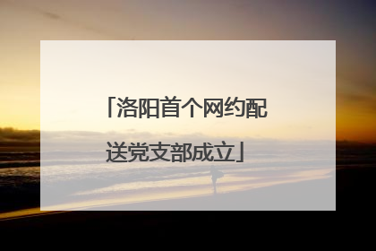 洛阳首个网约配送党支部成立