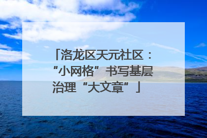 洛龙区天元社区：“小网格”书写基层治理“大文章”