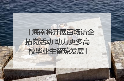 海南将开展百场访企拓岗活动 助力更多高校毕业生留琼发展