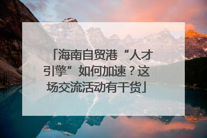 海南自贸港“人才引擎”如何加速？这场交流活动有干货
