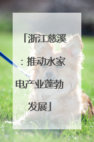浙江慈溪：推动水家电产业蓬勃发展