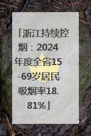 浙江持续控烟：2024年度全省15-69岁居民吸烟率18.81%