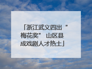 浙江武义四出“梅花奖” 山区县成戏剧人才热土
