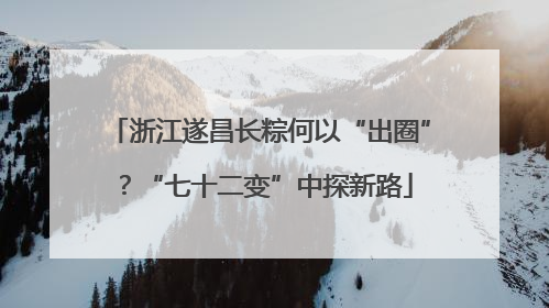 浙江遂昌长粽何以“出圈”？“七十二变”中探新路