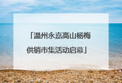 温州永嘉高山杨梅供销市集活动启幕
