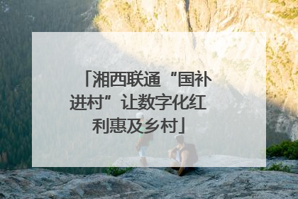 湘西联通“国补进村”让数字化红利惠及乡村