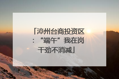漳州台商投资区:“端午”我在岗 干劲不消减