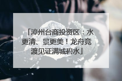 漳州台商投资区：水更清、景更美！龙舟竞渡见证满城碧水