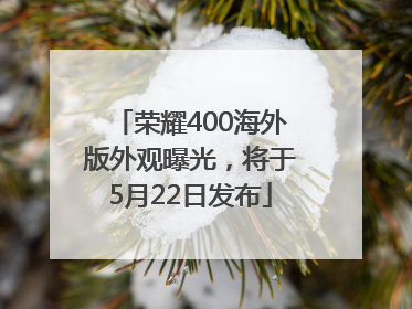 荣耀400海外版外观曝光，将于5月22日发布
