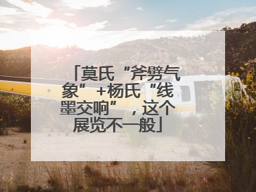 莫氏“斧劈气象”+杨氏“线墨交响”，这个展览不一般