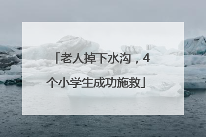 老人掉下水沟，4个小学生成功施救