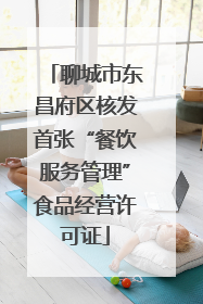 聊城市东昌府区核发首张“餐饮服务管理”食品经营许可证