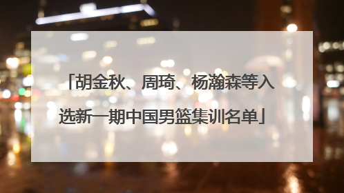 胡金秋、周琦、杨瀚森等入选新一期中国男篮集训名单