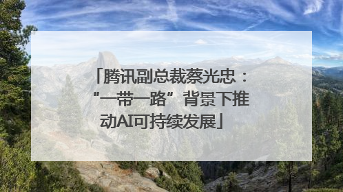 腾讯副总裁蔡光忠：“一带一路”背景下推动AI可持续发展