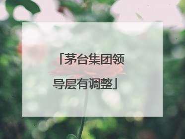 茅台集团领导层有调整