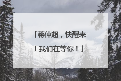 蒋仲超，快醒来！我们在等你！