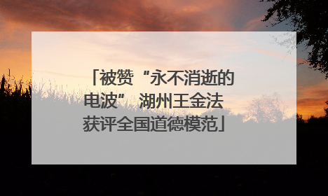 被赞“永不消逝的电波” 湖州王金法获评全国道德模范