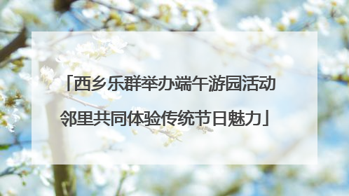 西乡乐群举办端午游园活动 邻里共同体验传统节日魅力