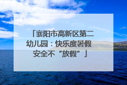 襄阳市高新区第二幼儿园：快乐度暑假 安全不“放假”