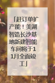 赶订单扩产能！美湖智造长沙基地新建智能车间将于11月全面竣工