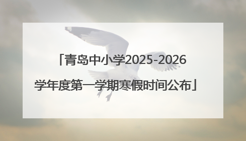 青岛中小学2025-2026学年度第一学期寒假时间公布