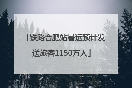 铁路合肥站暑运预计发送旅客1150万人