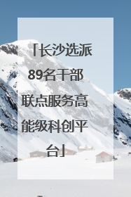 长沙选派89名干部联点服务高能级科创平台