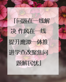 问题在一线解决 作风在一线提升鹰潭一体推进学查改聚焦问题解民忧