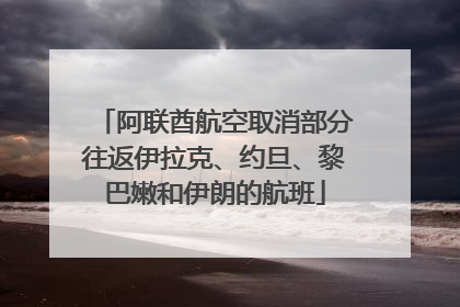 阿联酋航空取消部分往返伊拉克、约旦、黎巴嫩和伊朗的航班