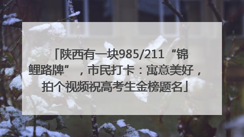 陕西有一块985/211“锦鲤路牌”，市民打卡：寓意美好，拍个视频祝高考生金榜题名