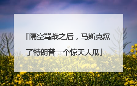 隔空骂战之后，马斯克爆了特朗普一个惊天大瓜