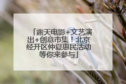 露天电影+文艺演出+创意市集！北京经开区仲夏惠民活动等你来参与