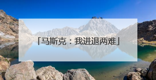 马斯克:我进退两难